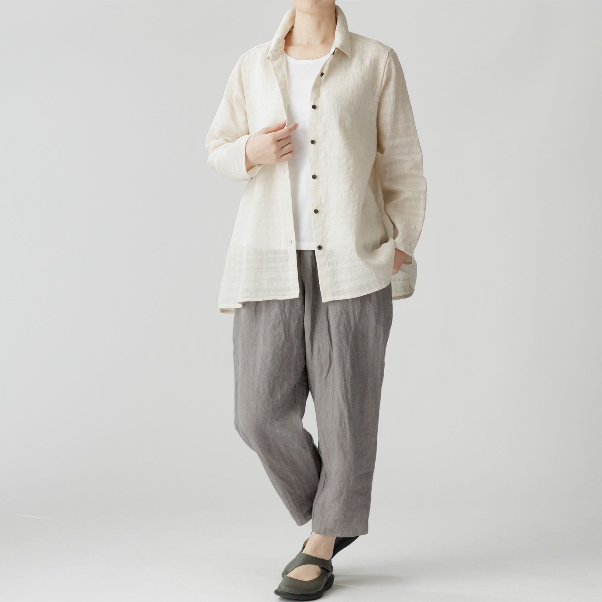 麻綿の前開きブラウス364-03 Series | かぐらやONLINE SHOP
