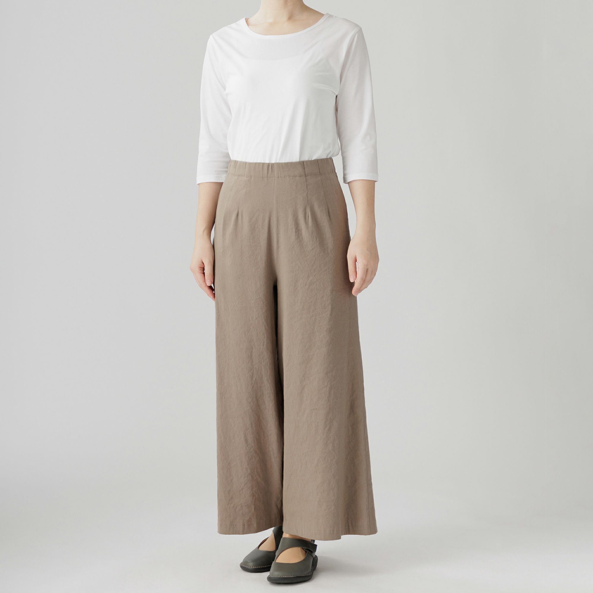 かくにんよう 麻混ストレッチワイドパンツ 432-01 Series | かぐらやONLINE SHOP