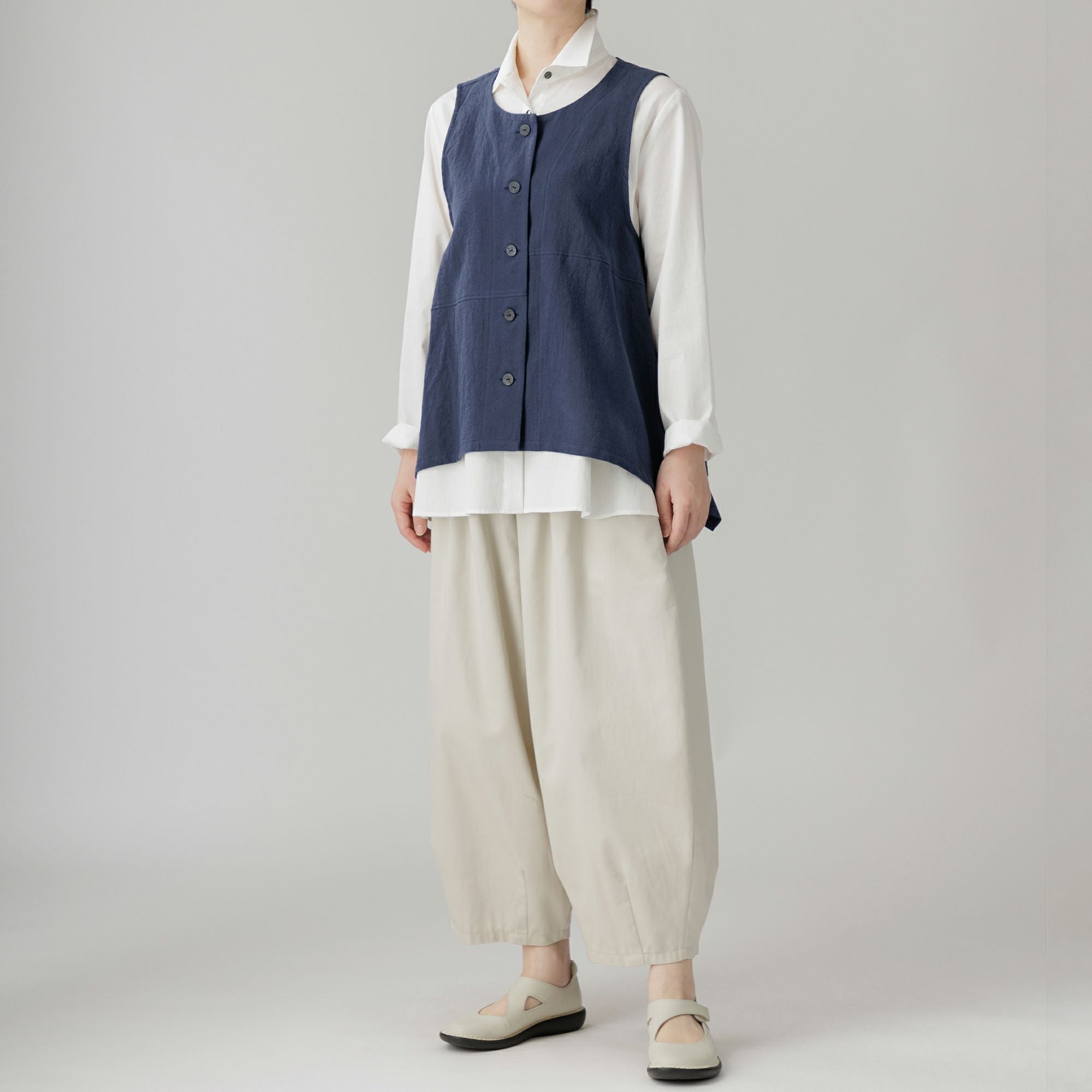 綿麻の前開きベスト 466-01 Series | かぐらやONLINE SHOP