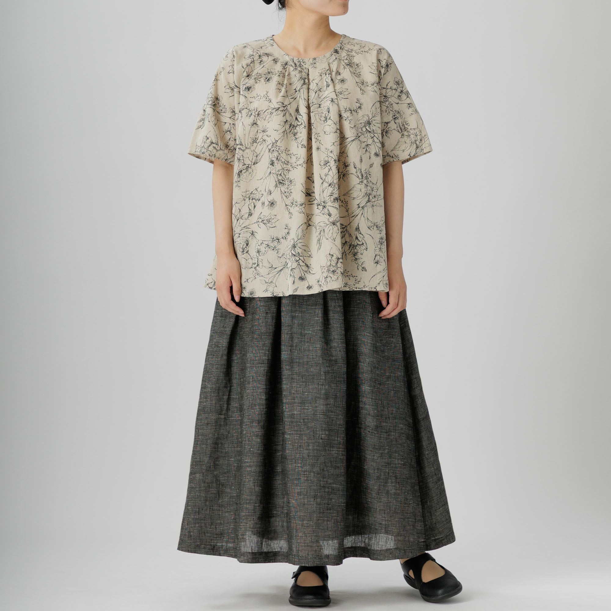 麻綿草花柄チュニック 475-02 Series | かぐらやONLINE SHOP