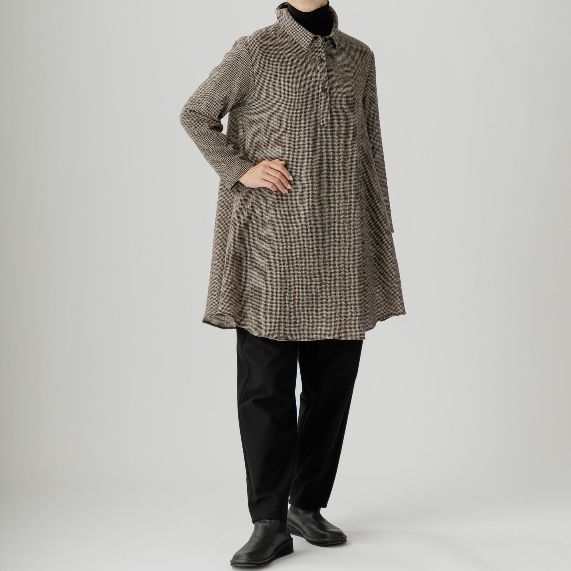 千鳥柄ウールガーゼブラウス 524-34 Series | かぐらやONLINE SHOP