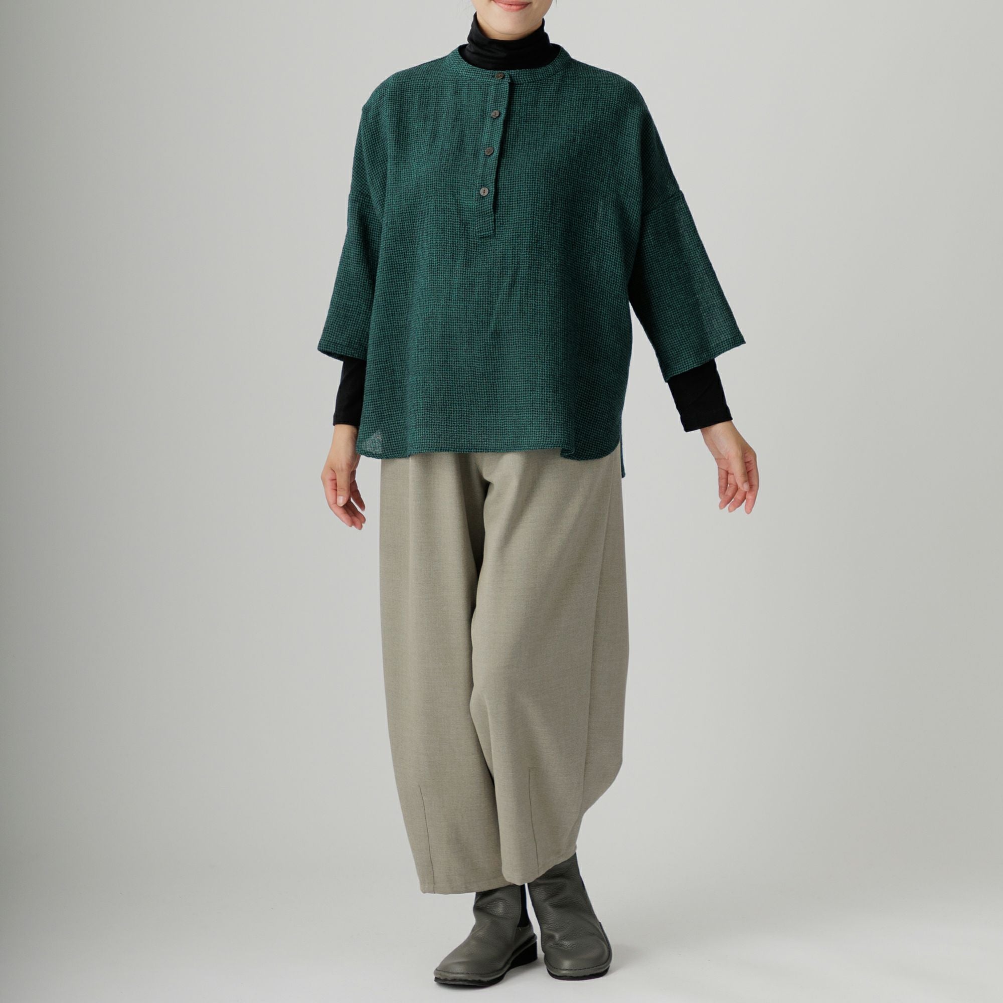 千鳥柄ウールガーゼブラウス 524-34 Series | かぐらやONLINE SHOP