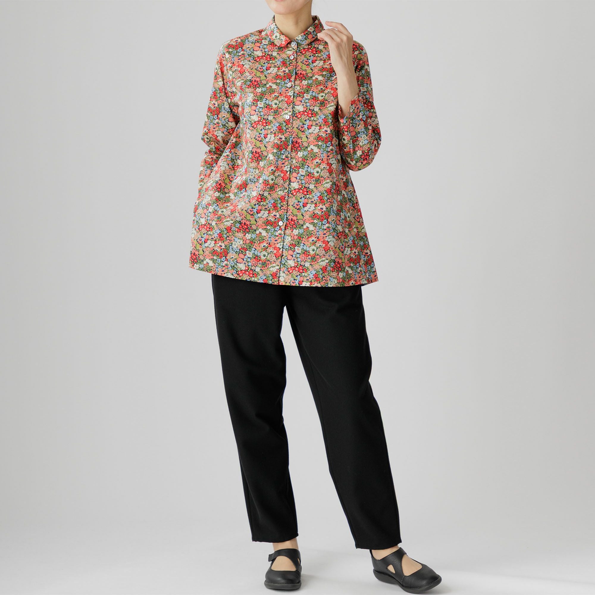 前開き花柄Aラインブラウス 624-02 Series | かぐらやONLINE SHOP