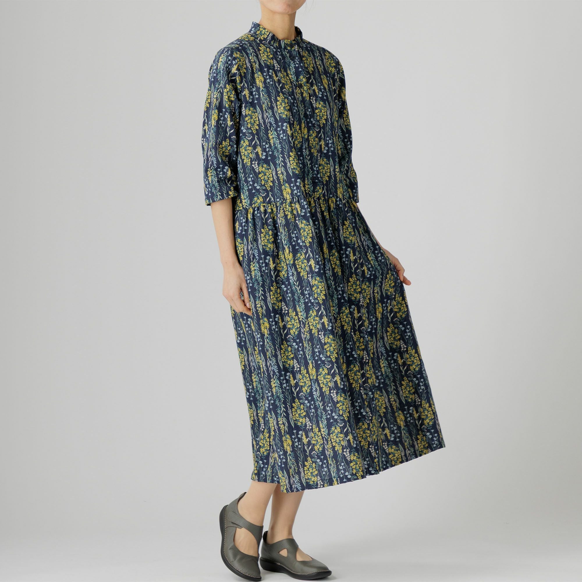 麻綿草花プリントワンピース 643-01 Series | かぐらやONLINE SHOP