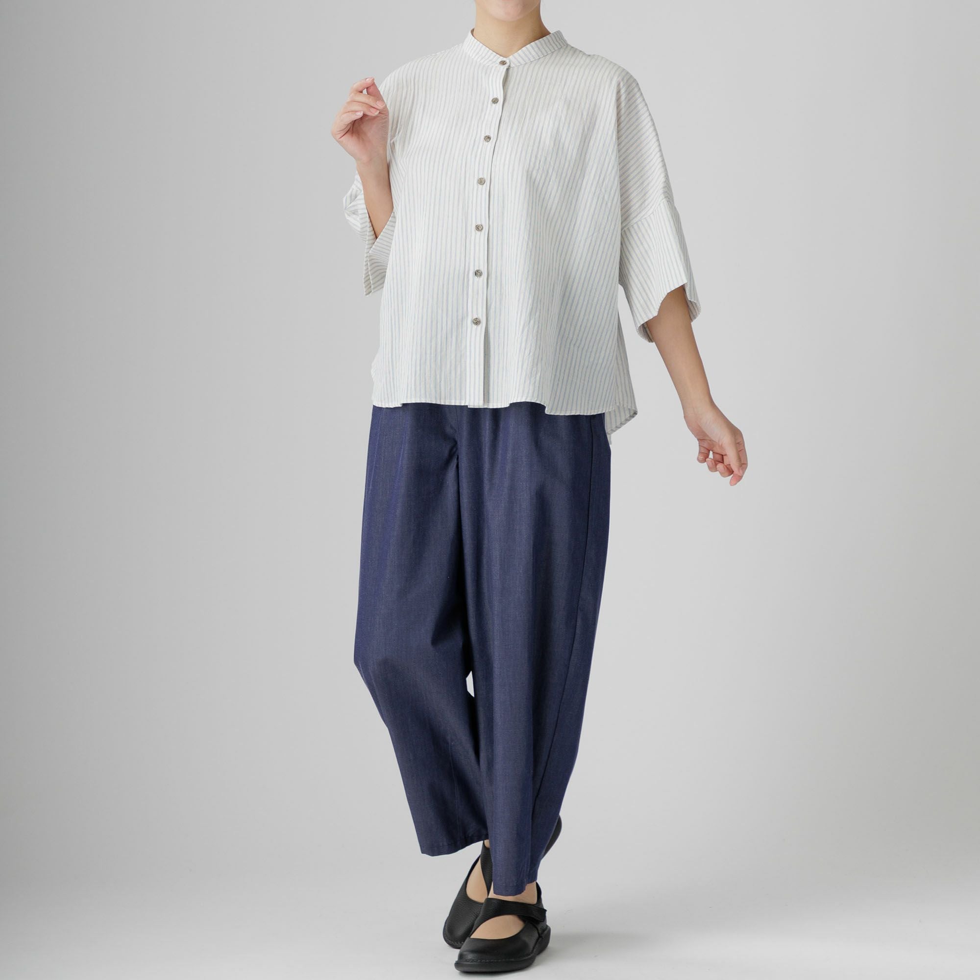ラウンド裾ストライプブラウス 634-06 Series | かぐらやONLINE SHOP