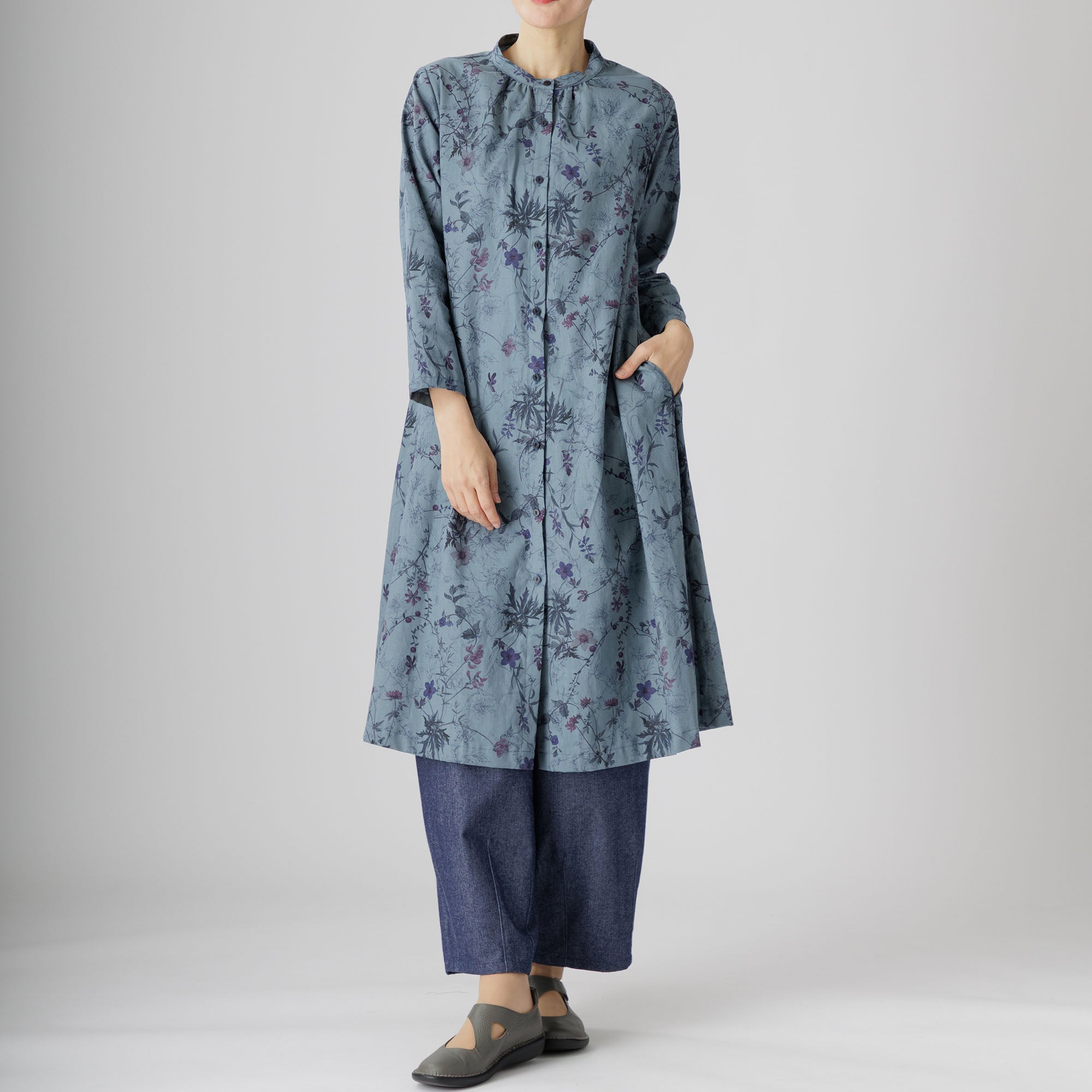 麻綿草花プリントワンピース 643-01 Series | かぐらやONLINE SHOP