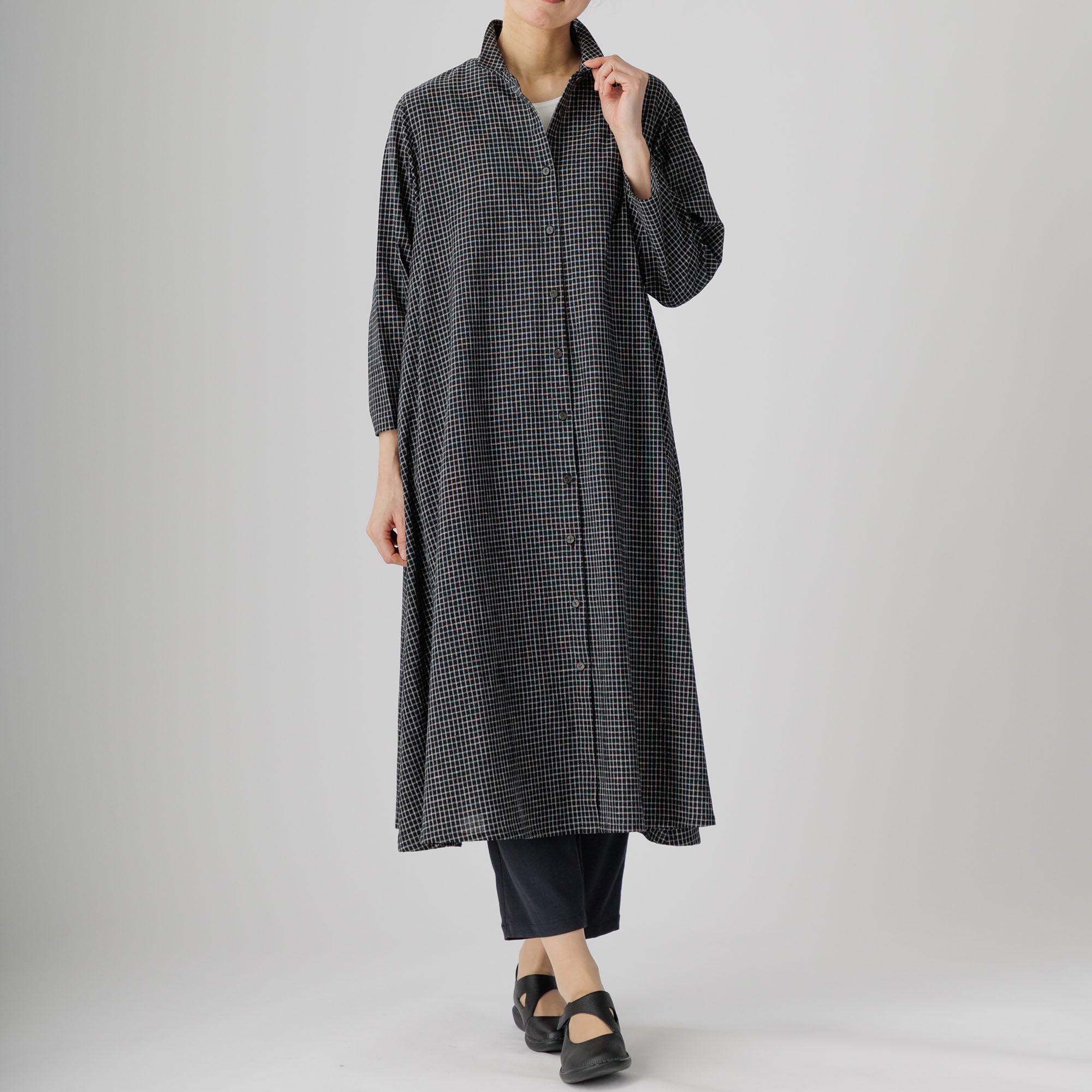 綿麻前開きワンピース 653-03 Series | かぐらやONLINE SHOP