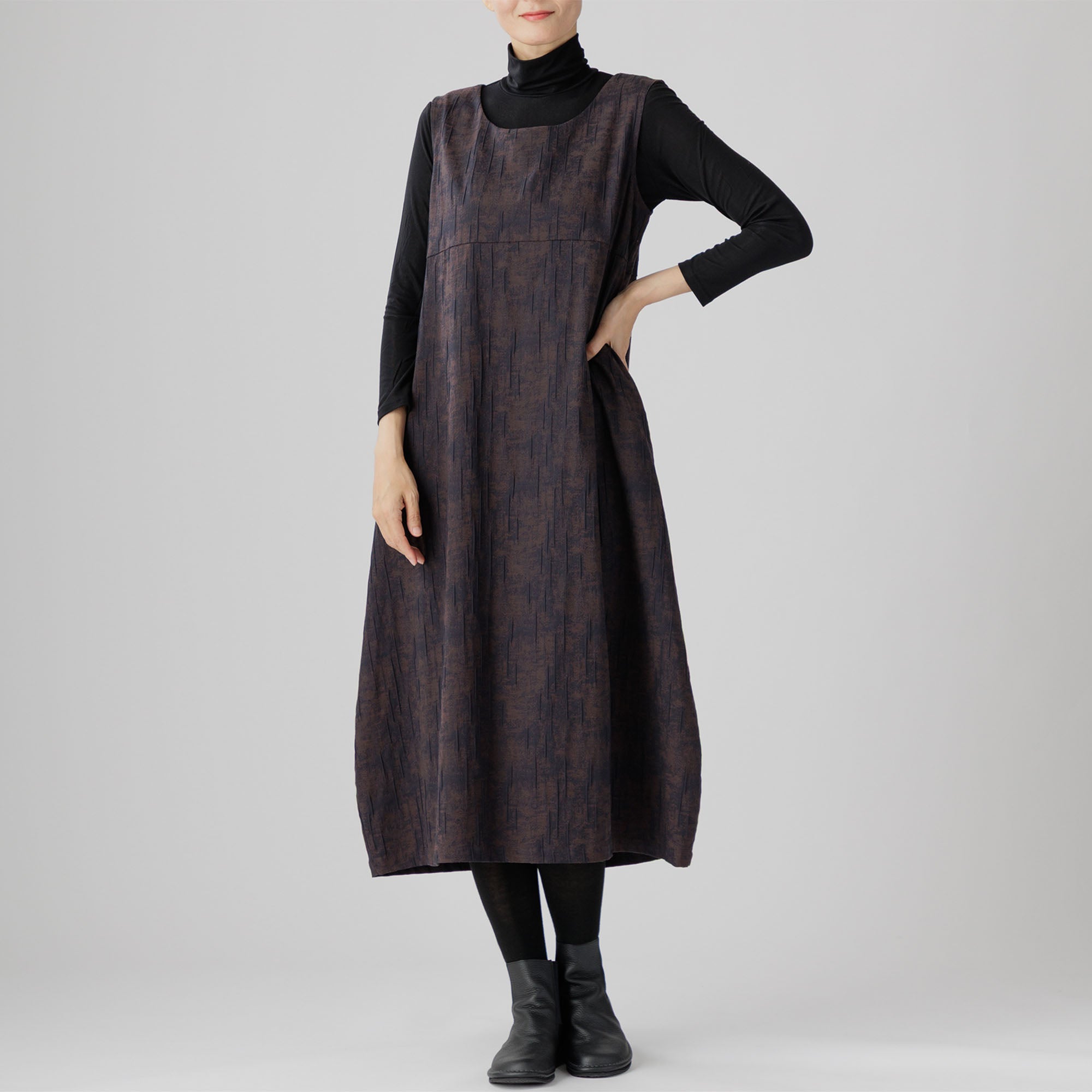 BCBGMAXAZRIA ジャガードワンピース ネイビー ブラック フレアドレス ジャガードワンピース 693-05 Series | かぐらやONLINE SHOP